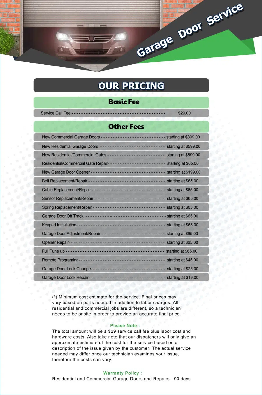 Galaxy Garage Door Service Jacksonville, FL 904-655-3067